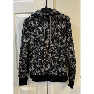 Athleta Hoodie Womens‎ Small Black Fleece Cozy Hooded Sweatshirt Pullover